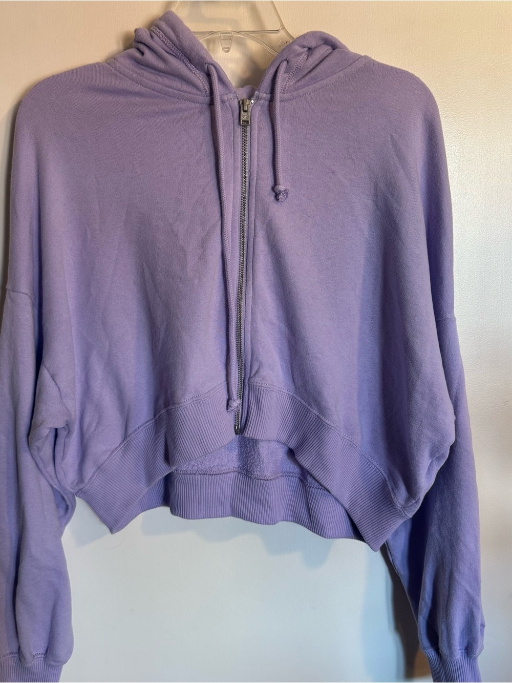 Hollister Lavender Half-Zip Cropped Hoodie